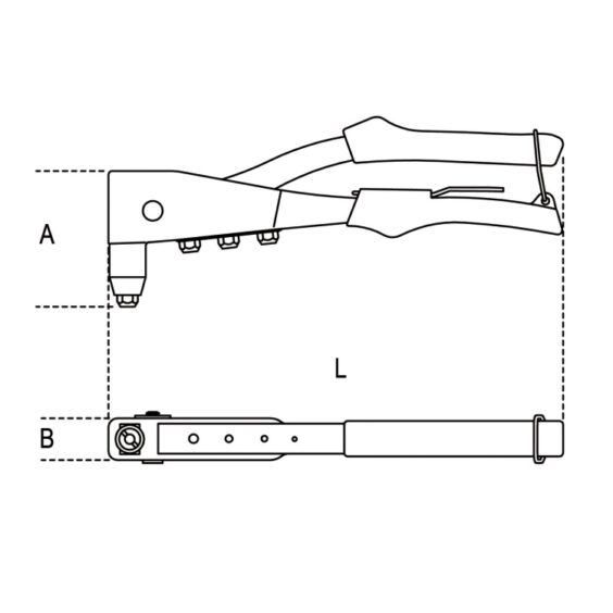 Rivettatrice con 4 testine intercambiabili Art.1741B - immagine 2