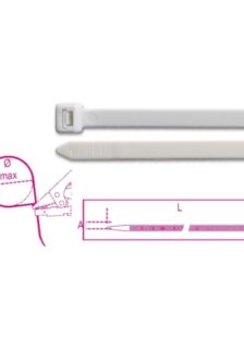 Fascette in nylon autoestinguente, colore bianco 1748-BV0
